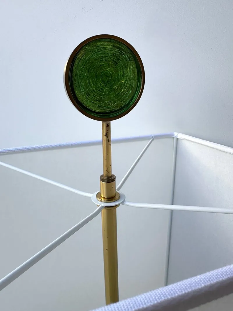 Pamono Italian Brass and Murano Glass Lamps by Roberto Giulio Rida, 2010s, Set of 2> Table Lamps