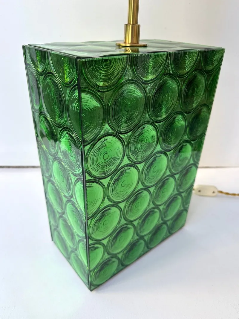 Pamono Italian Brass and Murano Glass Lamps by Roberto Giulio Rida, 2010s, Set of 2> Table Lamps