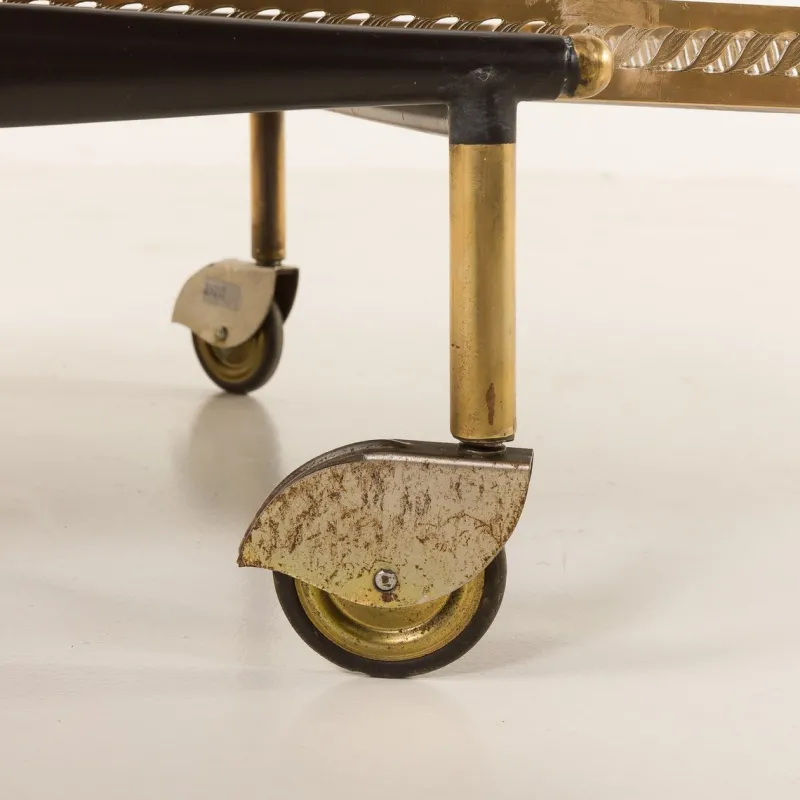 Pamono Italian Brass Bar Cart by Cesare Lacca, 1960s> Serving Bar Carts & Trolleys
