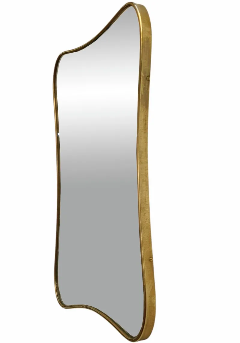 Sale Pamono Italian Brass Wall Mirror by Gio Ponti, 1960s