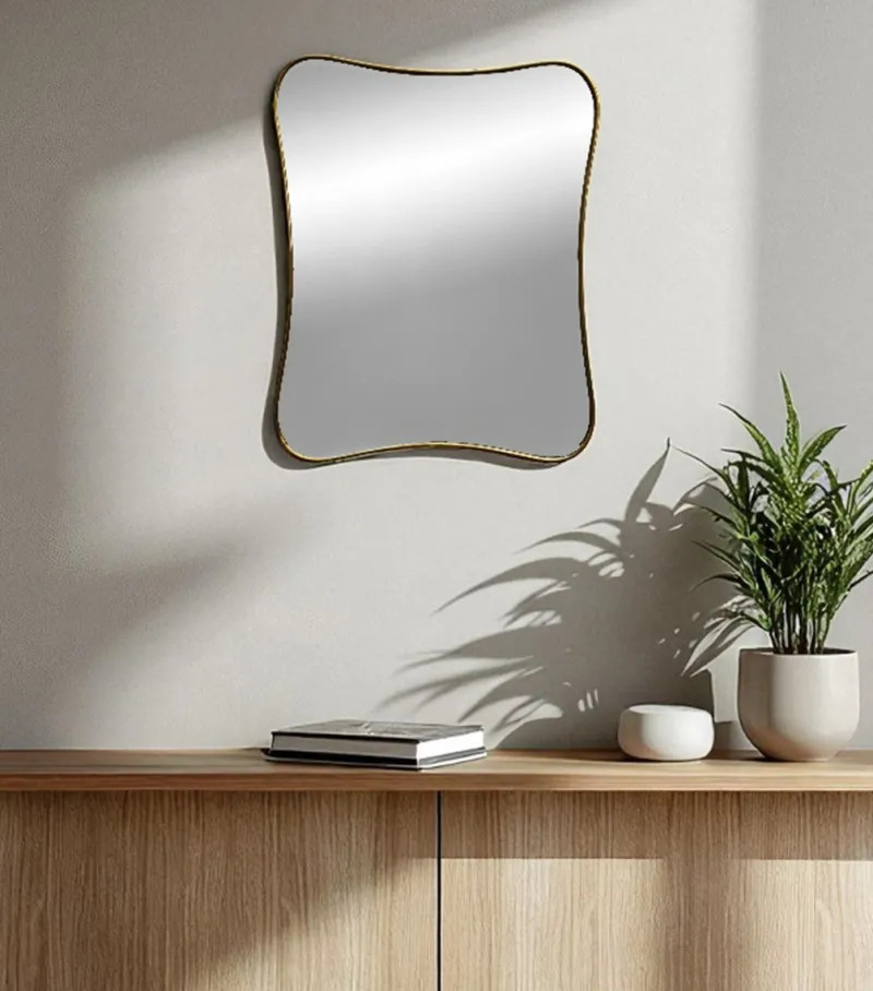 Sale Pamono Italian Brass Wall Mirror by Gio Ponti, 1960s