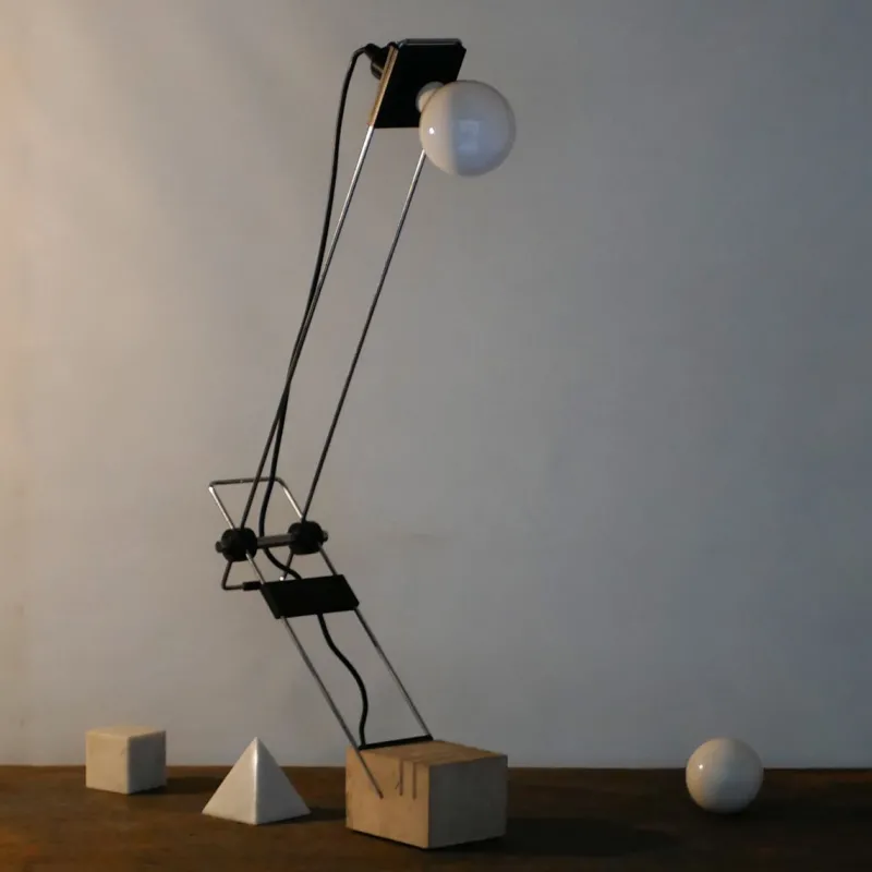 Pamono Italian Brutalist Travertine Lamp, 1970s> Table Lamps