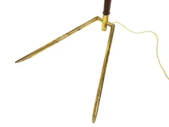 Best Pamono Italian Burgundy Metal & Brass Floor Lamp, 1940s