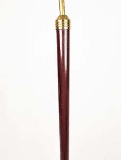 Best Pamono Italian Burgundy Metal & Brass Floor Lamp, 1940s
