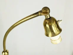 Best Pamono Italian Burgundy Metal & Brass Floor Lamp, 1940s
