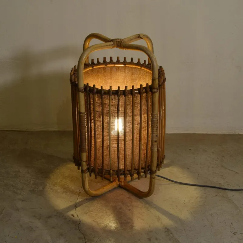Pamono Italian Cane Table Lamp, 1960s> Table Lamps
