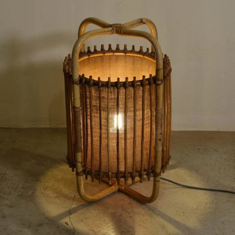 Pamono Italian Cane Table Lamp, 1960s> Table Lamps