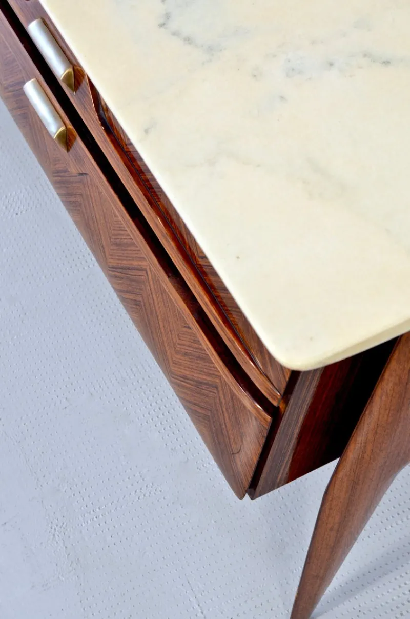 Online Pamono Italian Carrara Marble and Brass Sideboard, 1960s