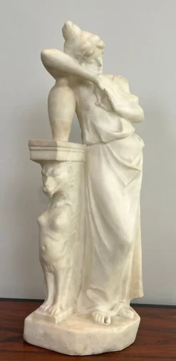 Outlet Pamono Italian Carrara Marble Sculpture of a Romantic Young Girl by Dante Zoi, Florence, 19th Century
