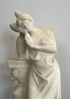 Outlet Pamono Italian Carrara Marble Sculpture of a Romantic Young Girl by Dante Zoi, Florence, 19th Century