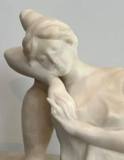 Outlet Pamono Italian Carrara Marble Sculpture of a Romantic Young Girl by Dante Zoi, Florence, 19th Century