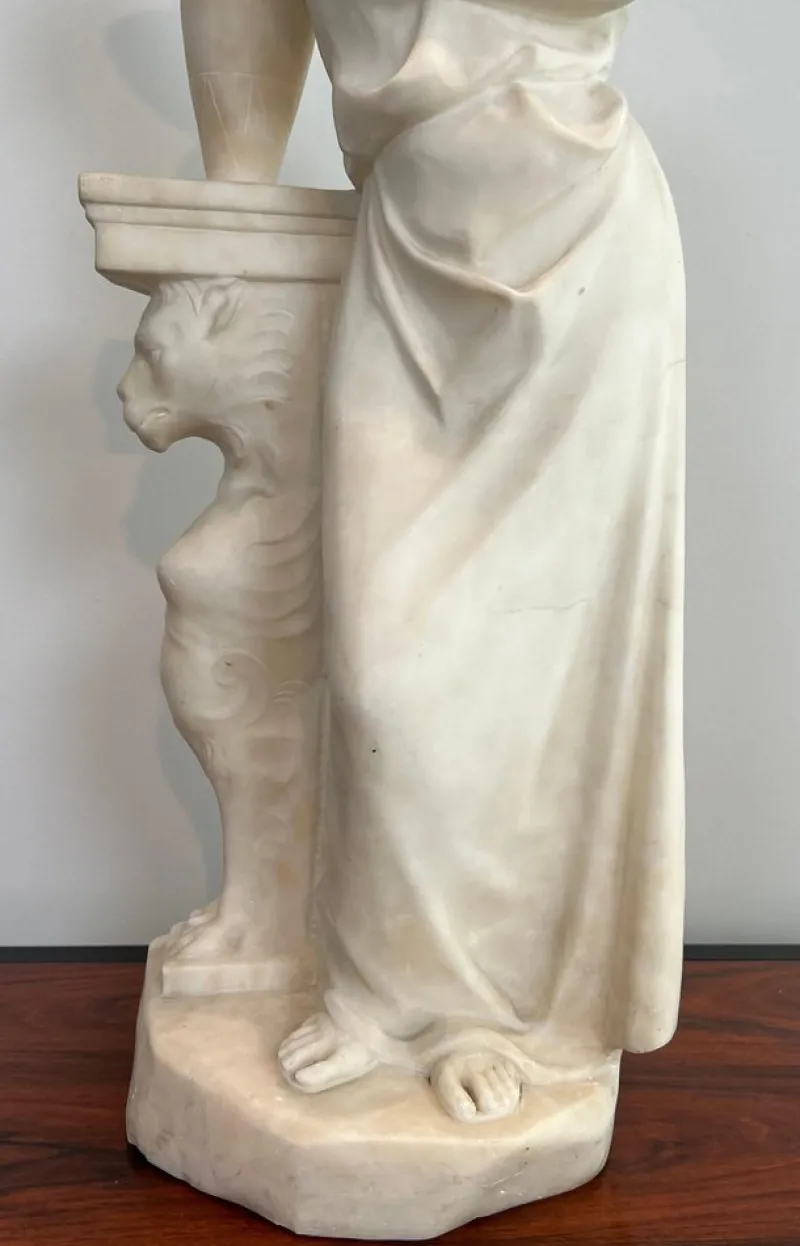 Outlet Pamono Italian Carrara Marble Sculpture of a Romantic Young Girl by Dante Zoi, Florence, 19th Century