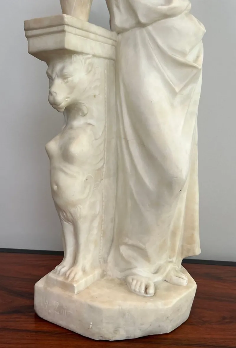 Outlet Pamono Italian Carrara Marble Sculpture of a Romantic Young Girl by Dante Zoi, Florence, 19th Century