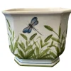 Pamono Italian Ceramic Cachepot Planter with Dragonfly Design> Planters And Jardiniere