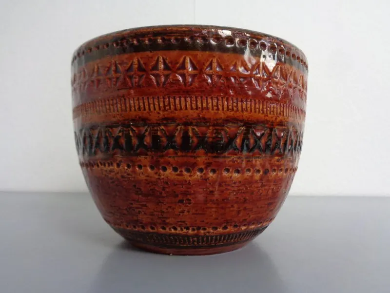 Outlet Pamono Italian Ceramic Cachepot by Aldo Londi for Bitossi, 1960s