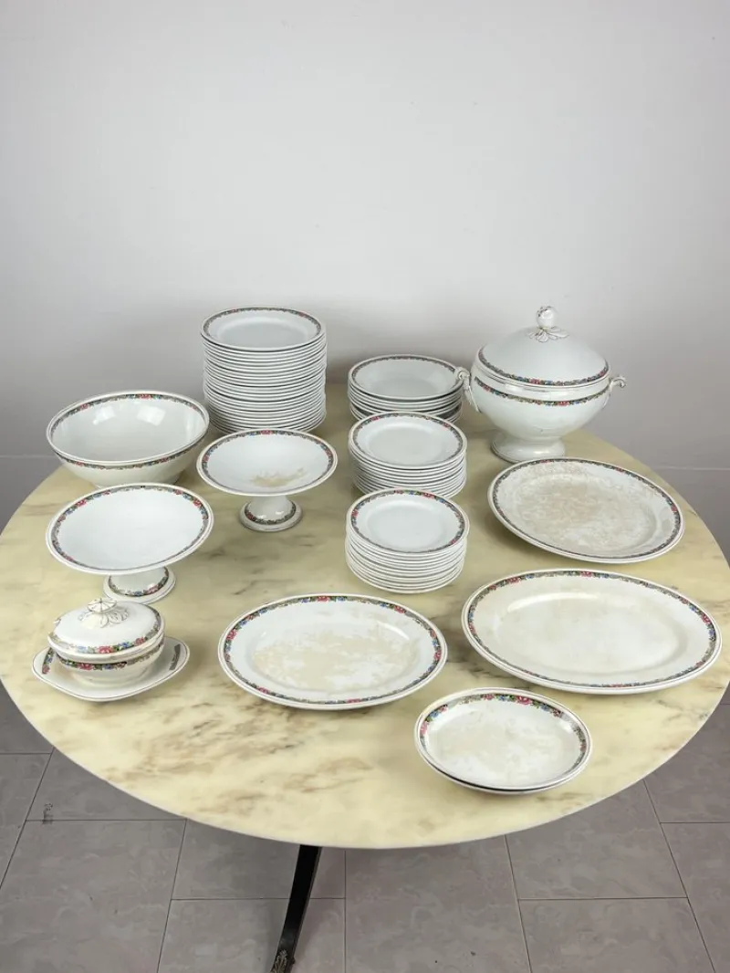 Discount Pamono Italian Ceramic Dishes, 1890s, Set of 70