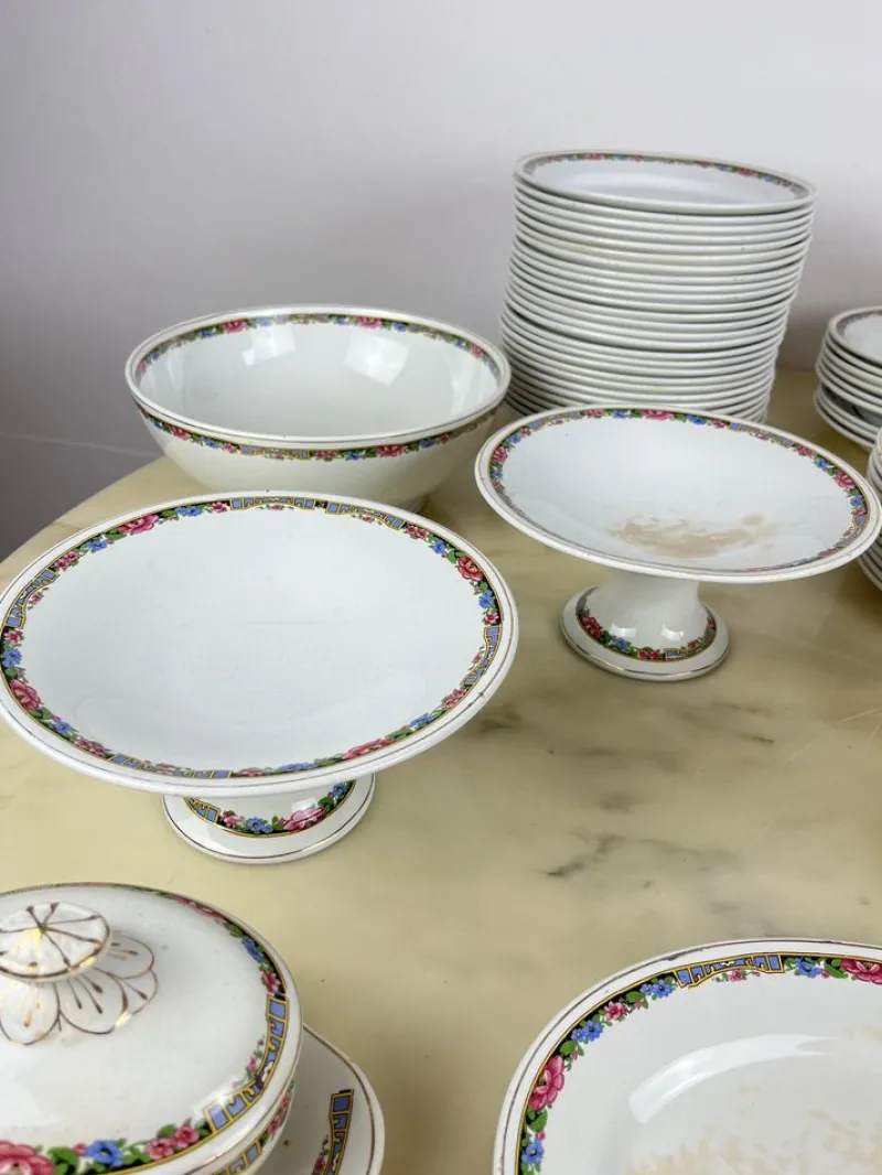 Discount Pamono Italian Ceramic Dishes, 1890s, Set of 70