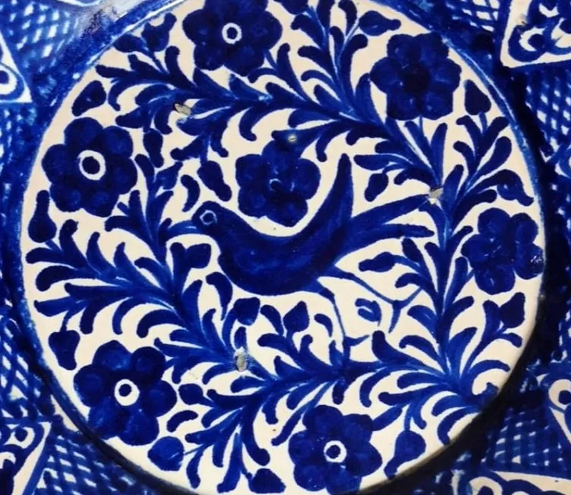 Pamono Italian Ceramic Plates with Cobalt Blue Decorations, Deruta, 1950s, Set of 5> Dinner Plates & Bowls