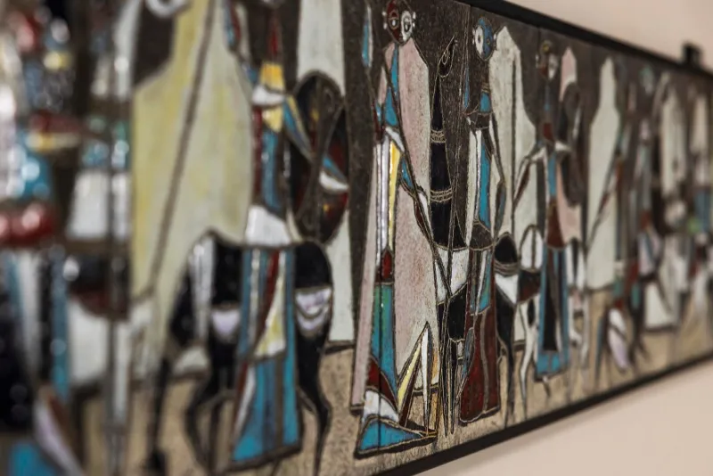 New Pamono Italian Ceramic Wall Panel by Marcello Fantoni, 1960s
