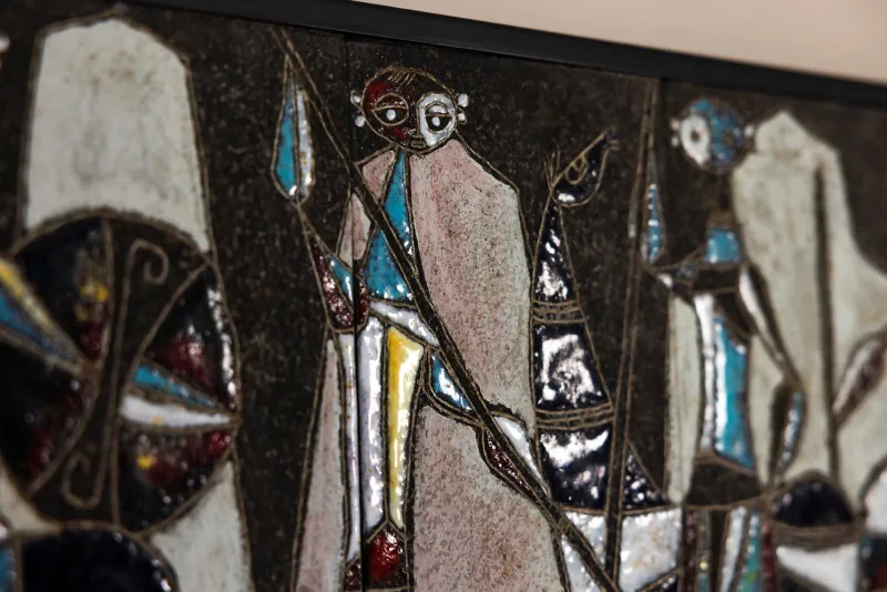 New Pamono Italian Ceramic Wall Panel by Marcello Fantoni, 1960s