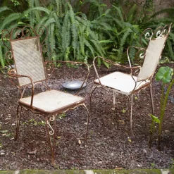Online Pamono Italian Chairs in Wrought Iron, 1950s, Set of 4
