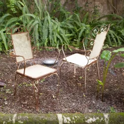 Online Pamono Italian Chairs in Wrought Iron, 1950s, Set of 4