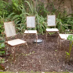 Online Pamono Italian Chairs in Wrought Iron, 1950s, Set of 4