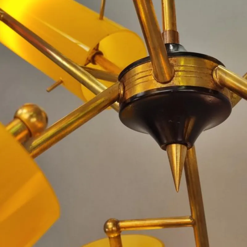Pamono Italian Chandelier from Stilnovo, 1950s> Ceiling Lights