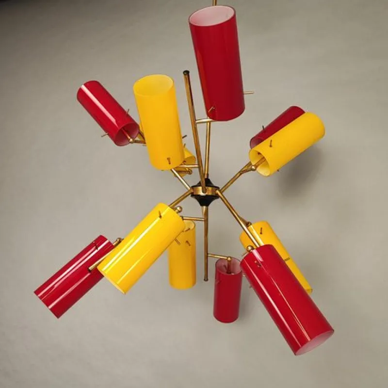 Pamono Italian Chandelier from Stilnovo, 1950s> Ceiling Lights
