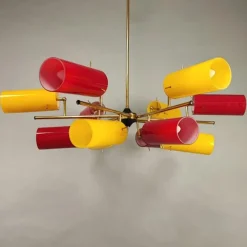 Pamono Italian Chandelier from Stilnovo, 1950s><noscript><img width=