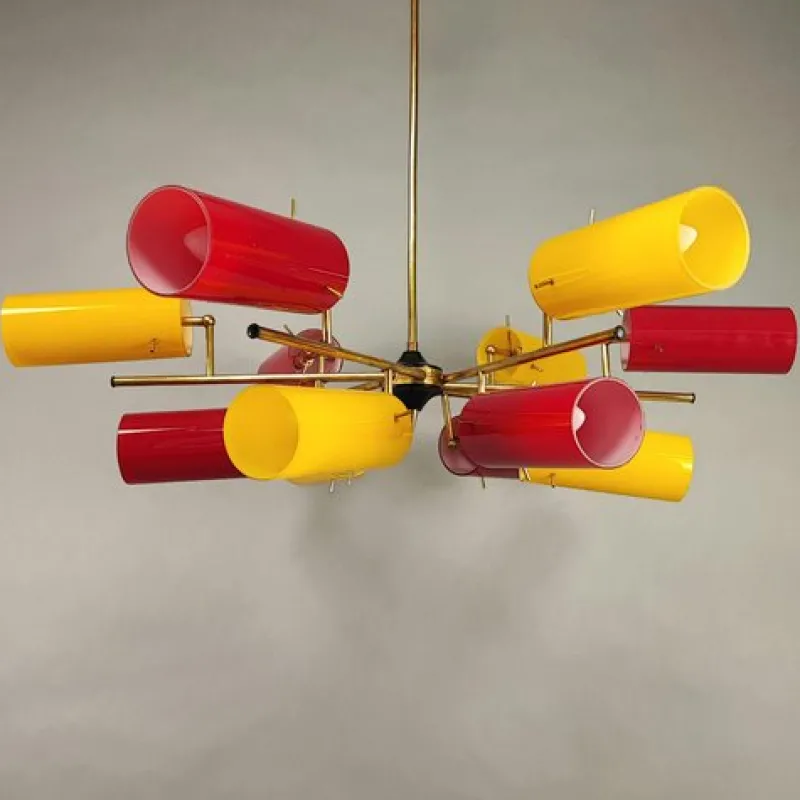 Pamono Italian Chandelier from Stilnovo, 1950s> Ceiling Lights