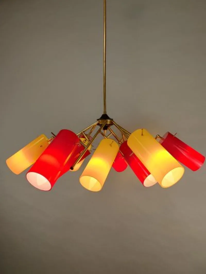 Pamono Italian Chandelier from Stilnovo, 1950s> Ceiling Lights