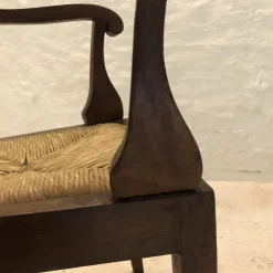 Best Pamono Italian Children's Chair in Wood with Rush Weave, 1900