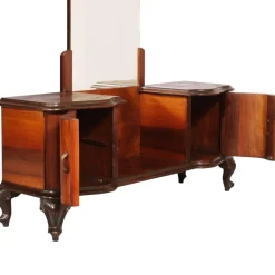 Pamono Italian Chippendale Style Walnut & Burl Walnut Veneer Dressing Table, 1940s><noscript><img width=