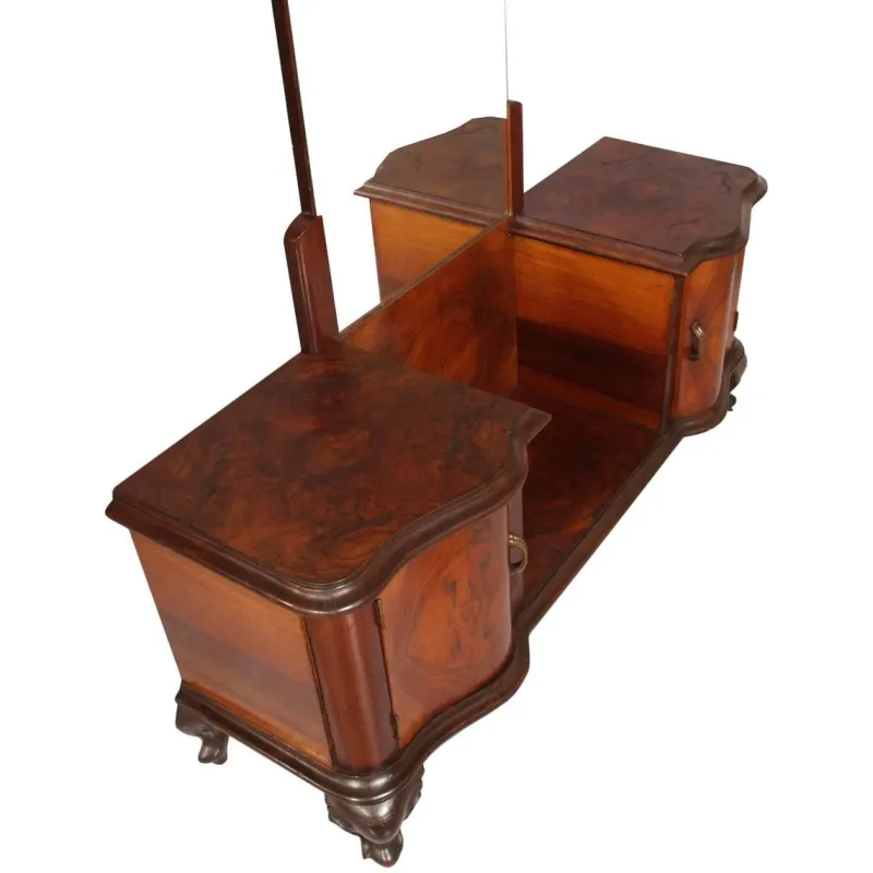 Pamono Italian Chippendale Style Walnut & Burl Walnut Veneer Dressing Table, 1940s> Dressing Tables