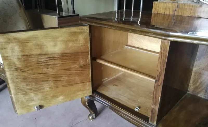 New Pamono Italian Chippendale Walnut Burl & Veneer Dressing Table, 1940s