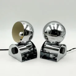Best Pamono Italian Chrome Eyeball Lamps by Tronconi, 1970s, Set of 2