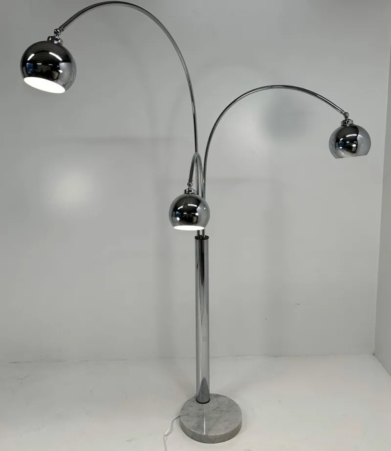 Pamono Italian Chromed Floor Lamp by Reggiani, 1970s> Floor Lamps