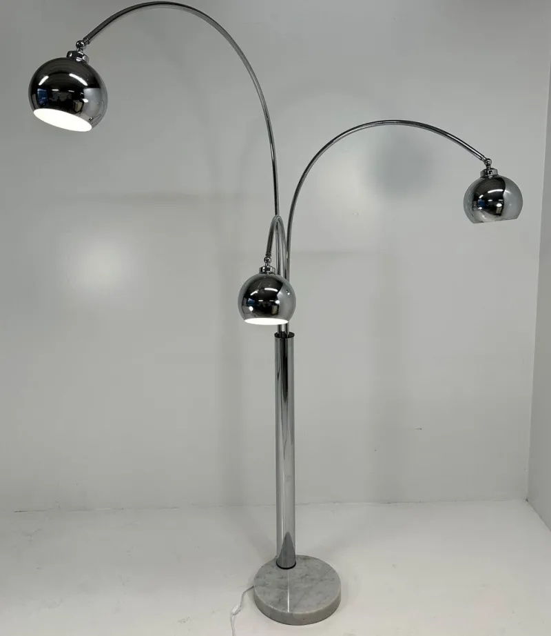 Pamono Italian Chromed Floor Lamp by Reggiani, 1970s> Floor Lamps