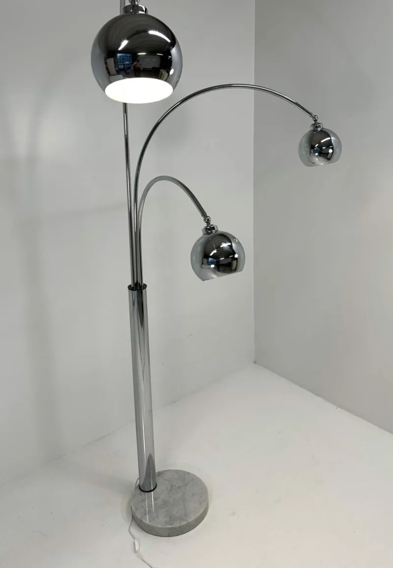 Pamono Italian Chromed Floor Lamp by Reggiani, 1970s> Floor Lamps