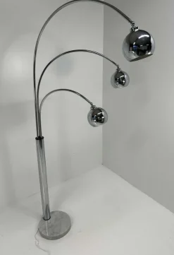 Pamono Italian Chromed Floor Lamp by Reggiani, 1970s><noscript><img width=