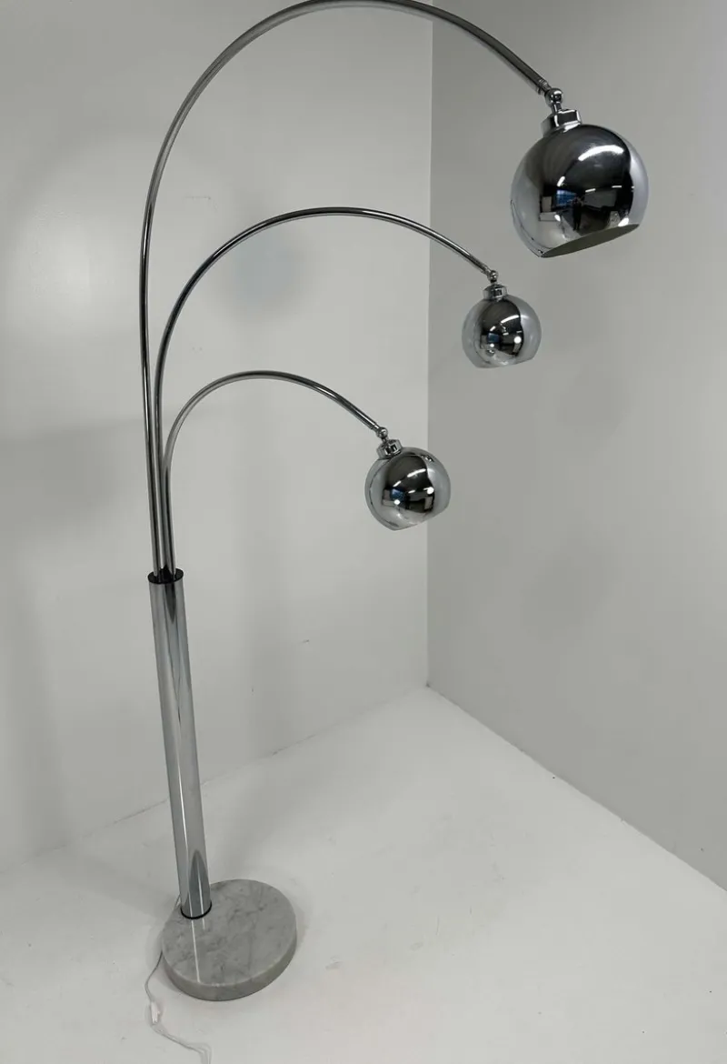 Pamono Italian Chromed Floor Lamp by Reggiani, 1970s> Floor Lamps