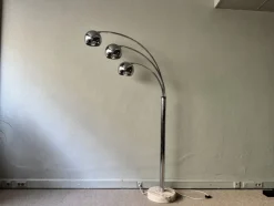 Pamono Italian Chromed Steel Floor Lamp with Three Arms attributed to Goffredo Reggiani, 1970s> Floor Lamps