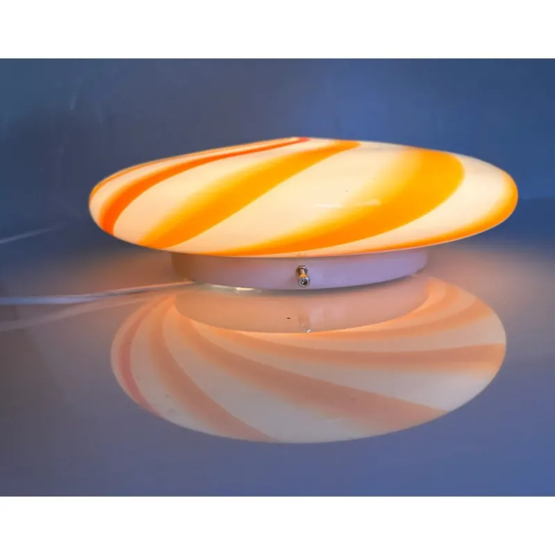 Pamono Italian Clear Amber Swirls Wall Sconce in Murano Glass by Simoeng> Wall Lights & Sconces|Wall Lights & Sconces