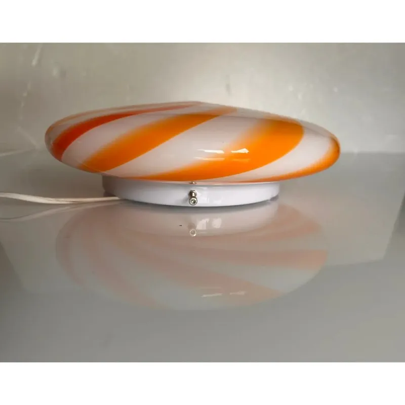 Pamono Italian Clear Amber Swirls Wall Sconce in Murano Glass by Simoeng> Wall Lights & Sconces|Wall Lights & Sconces