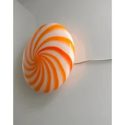 Pamono Italian Clear Amber Swirls Wall Sconce in Murano Glass by Simoeng><noscript><img width=
