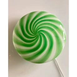 Pamono Italian Clear Green Swirls Wall Sconce in Murano Glass by Simoeng> Wall Lights & Sconces|Wall Lights & Sconces