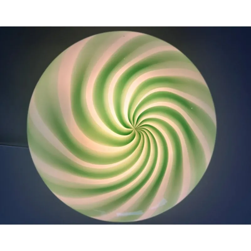Pamono Italian Clear Green Swirls Wall Sconce in Murano Glass by Simoeng> Wall Lights & Sconces|Wall Lights & Sconces