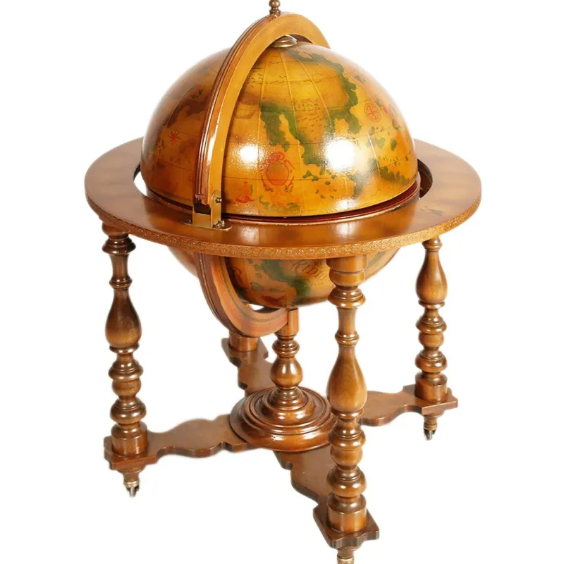 Pamono Italian Cocktail Bar Cart on Decorated World Map, 1950s> Serving Bar Carts & Trolleys