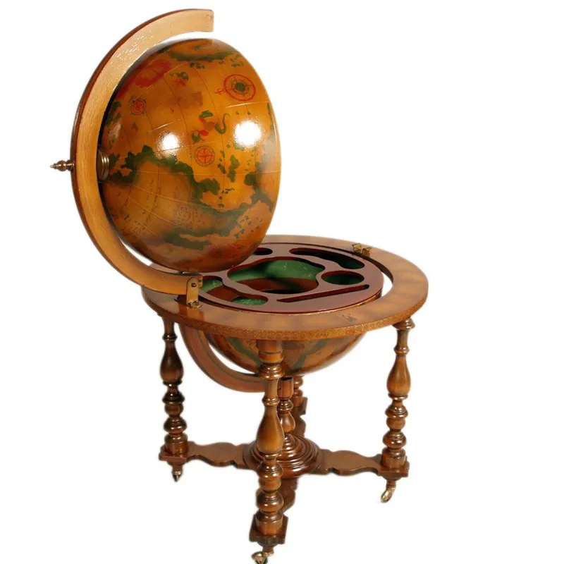 Pamono Italian Cocktail Bar Cart on Decorated World Map, 1950s> Serving Bar Carts & Trolleys